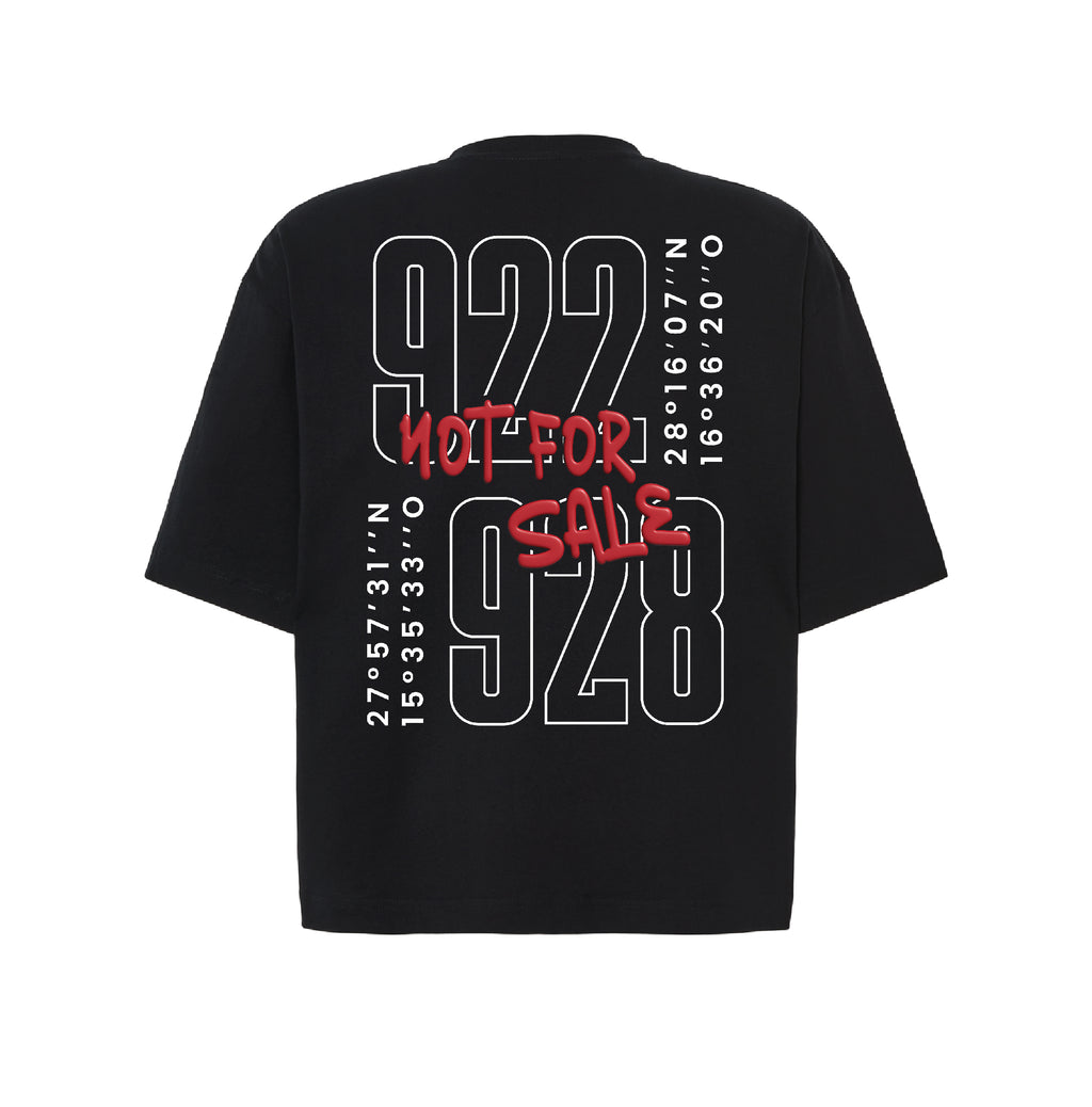 Camiseta oversize cropped "922-928"