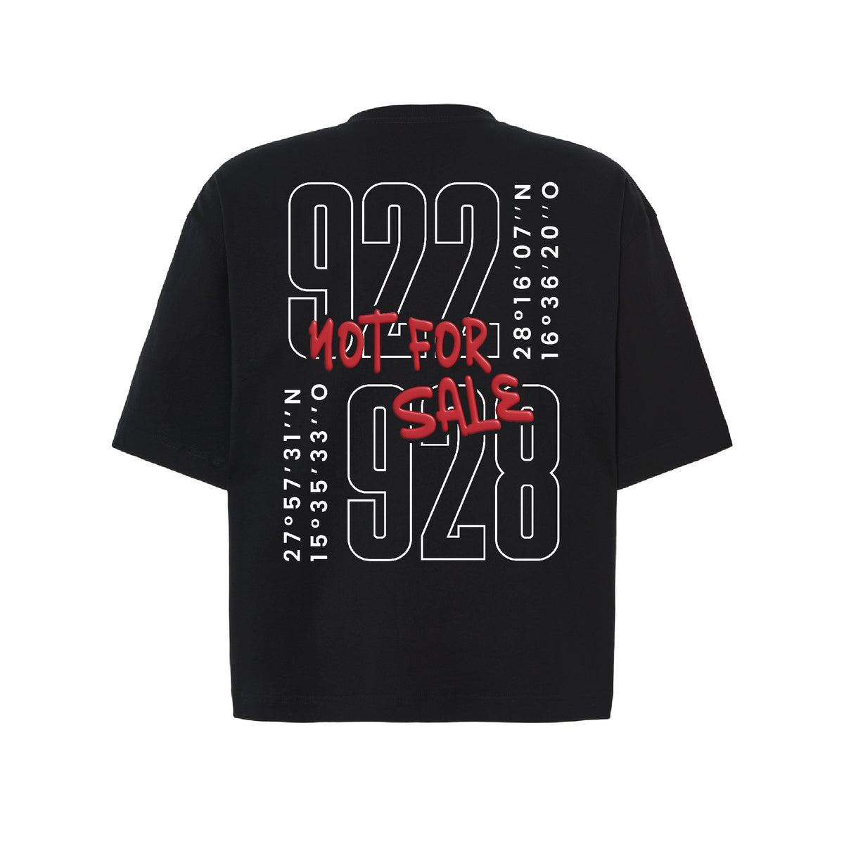 Camiseta oversize cropped "922-928"