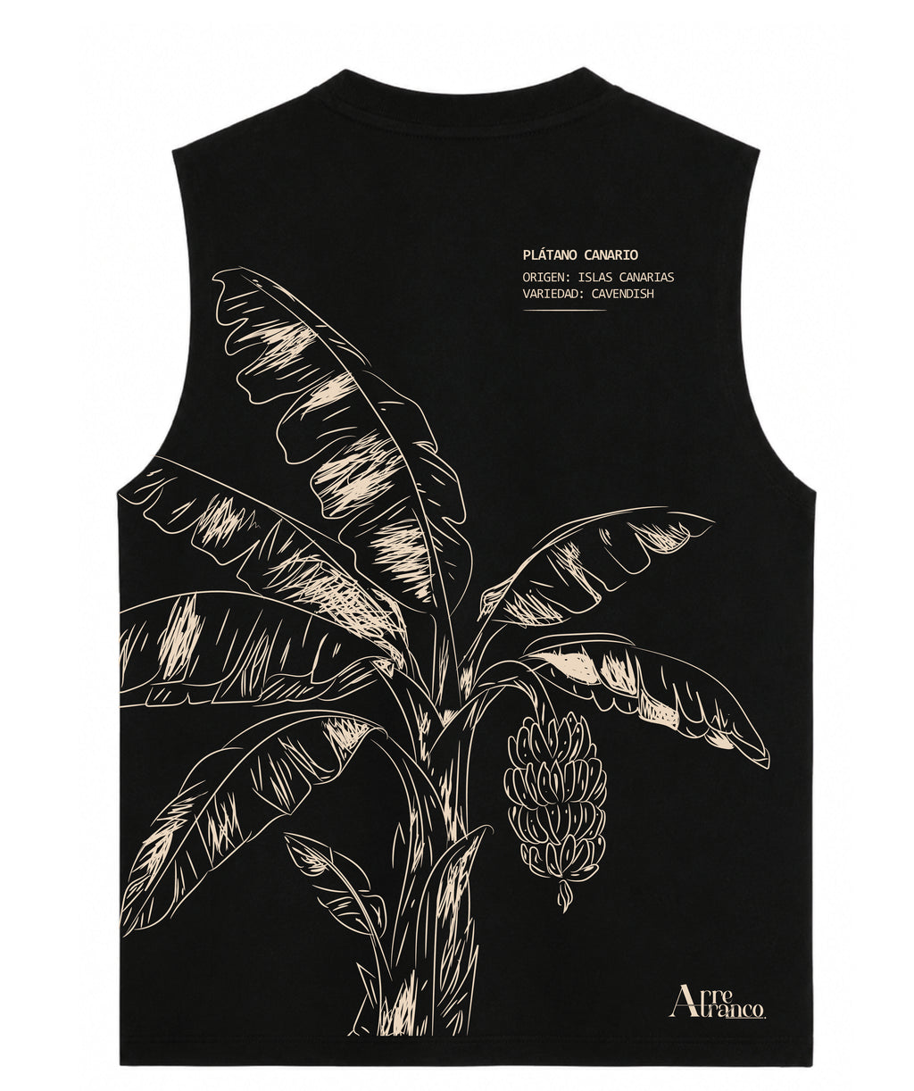 Camiseta oversize sin mangas "Platanera"