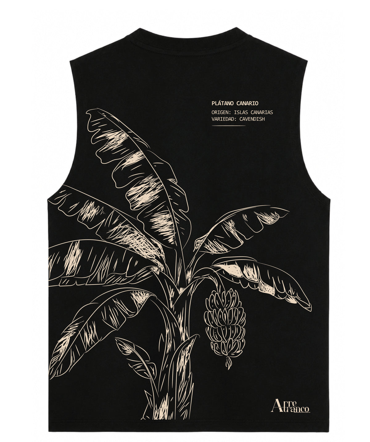 Camiseta oversize sin mangas "Platanera"